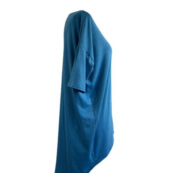 LuLaRoe Irma Tee - Women's XXS - Solid Turquoise - Hi-Low Style - Picture 3 of 4